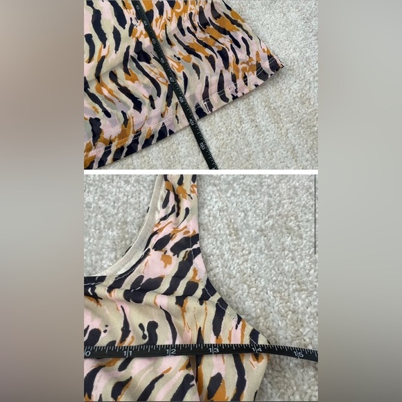 House of Harlow 1960 Cut Out Mesh Maxi Dress Small Pink Black Animal Print - Picture 9 of 11